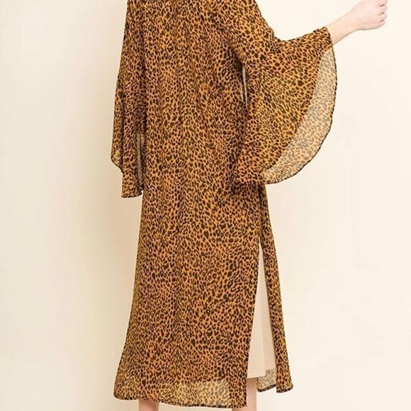 Umgee Leopard Animal Print Kimono/Duster/cardigan - Picture 5 of 8